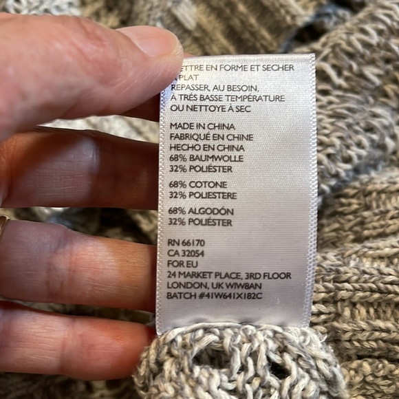 Urban Outfitters Ecote Open Knit Slouchy Scoop Neck Sweater Light Gray Coastal-L - Picture 9 of 9